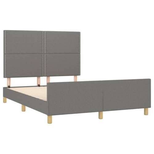 Okvir za krevet bez madraca tamnosivi 140 x 190 cm od tkanine - Tamno siva 140 x 190 cm Obično s čavlima Cijena