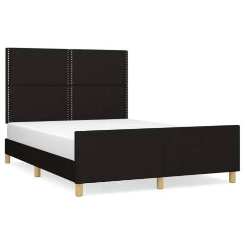 Okvir za krevet bez madraca crni 140 x 190 cm od tkanine - Crna 140 x 190 cm Obično s čavlima Cijena