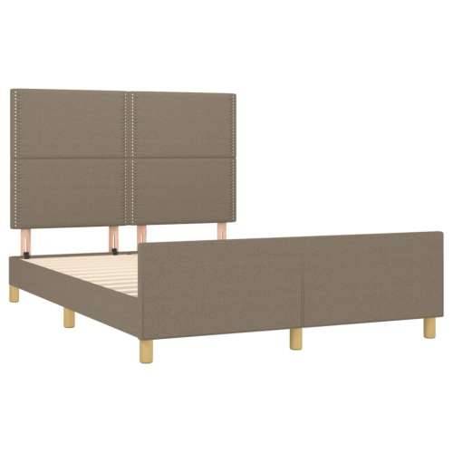 Okvir za krevet bez madraca smeđesivi 140 x 190 cm od tkanine - Sivo-smeđa 140 x 190 cm Obično s čavlima Cijena