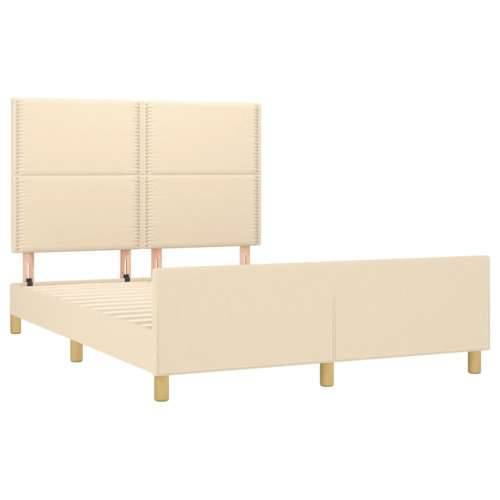 Okvir za krevet bez madraca krem 140 x 190 cm od tkanine - Krema 140 x 190 cm Obično s čavlima Cijena