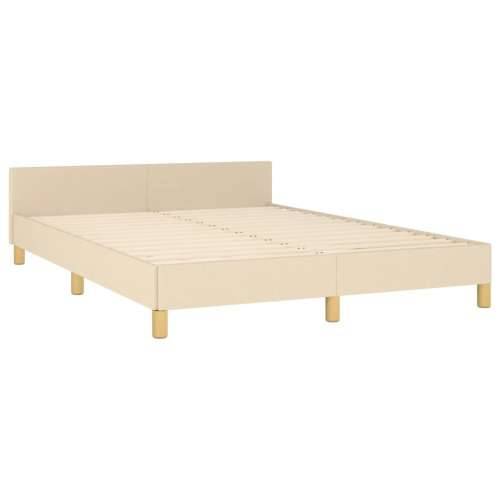 Okvir za krevet bez madraca krem 140 x 190 cm od tkanine - Krema 140 x 190 cm Obično s čavlima Cijena