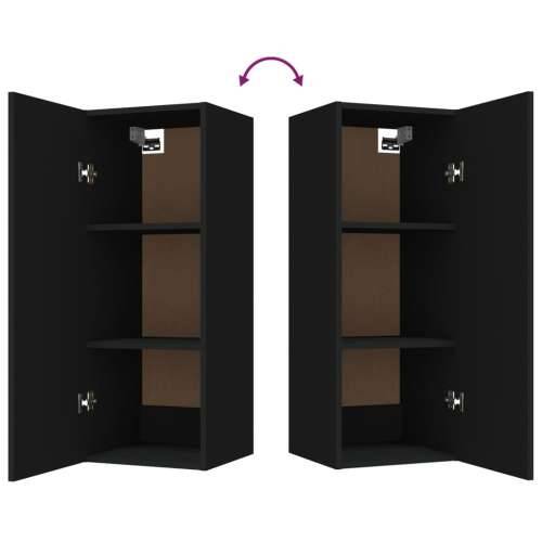 Viseći zidni ormarić crni 34,5 x 34 x 90 cm konstruirano drvo - Crna 1 Cijena