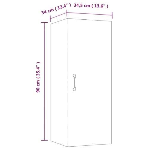 Viseći zidni ormarić crni 34,5 x 34 x 90 cm konstruirano drvo - Crna 1 Cijena