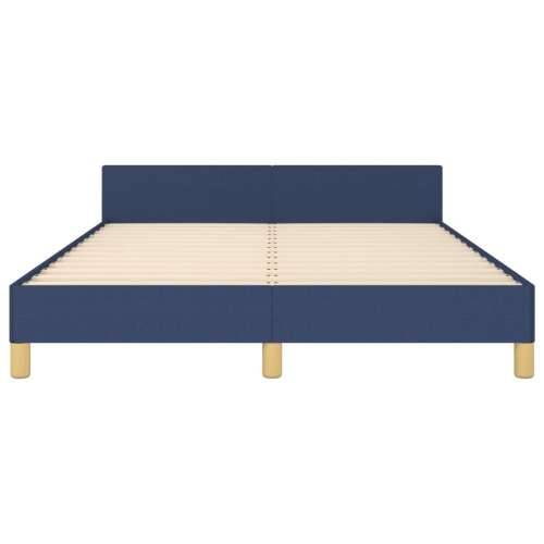 Okvir za krevet bez madraca plavi 140 x 190 cm od tkanine - Plava 140 x 190 cm Obično s čavlima Cijena