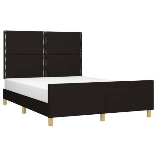 Okvir za krevet bez madraca crni 140x200 cm od tkanine - Crna 140 x 200 cm Obično s čavlima Cijena