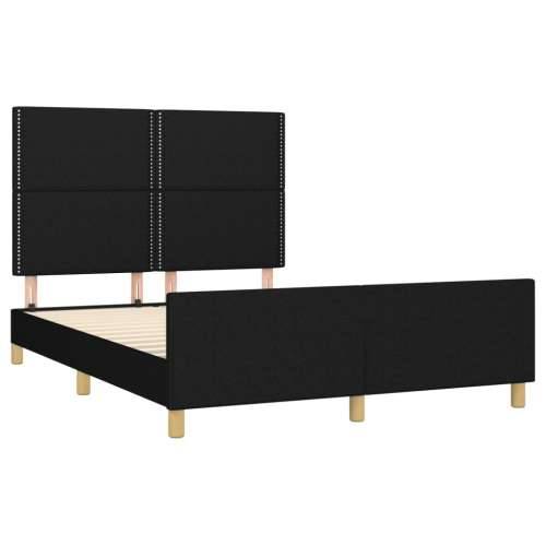 Okvir za krevet bez madraca crni 140x200 cm od tkanine - Crna 140 x 200 cm Obično s čavlima Cijena