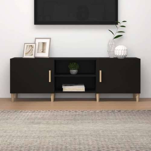 TV ormarić crni 150 x 30 x 50 cm od konstruiranog drva - Crna 1 Cijena