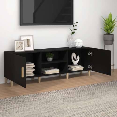 TV ormarić crni 150 x 30 x 50 cm od konstruiranog drva - Crna 1 Cijena