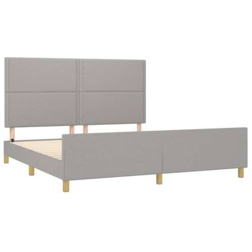 Okvir za krevet bez madraca svjetlosivi 160 x 200 cm od tkanine - Svjetlosiva 160 x 200 cm Obično s čavlima Cijena