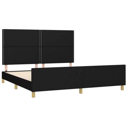 Okvir kreveta bez madraca crni 180x200 cm od tkanine - Crna 180 x 200 cm Obično s čavlima Cijena