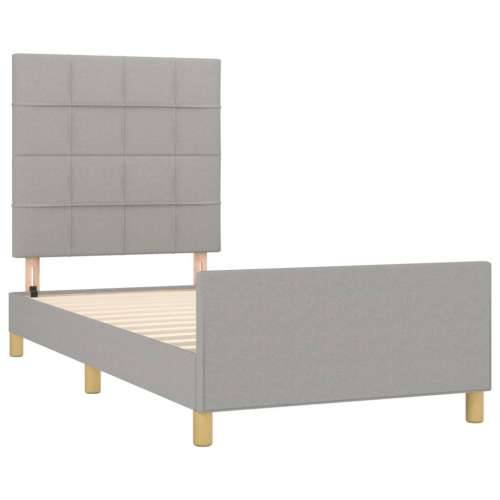 Okvir za krevet bez madraca svjetlosivi 80x200 cm od tkanine - Svjetlosiva 80 x 200 cm Blok s kvadratima Cijena