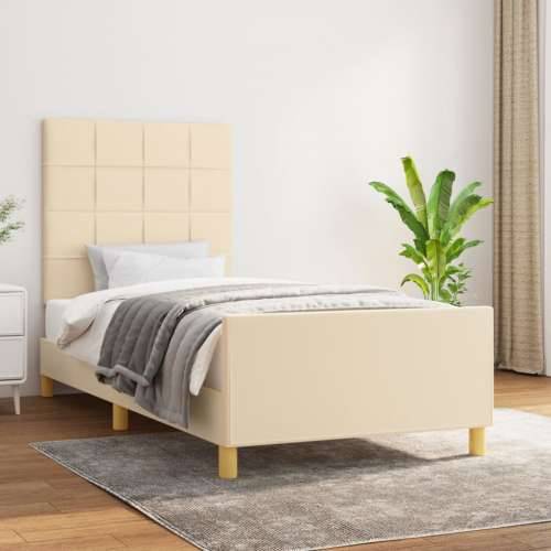 Okvir kreveta bez madraca Krem 80x200cm Tkanina - Krema 80 x 200 cm Blok s kvadratima Cijena