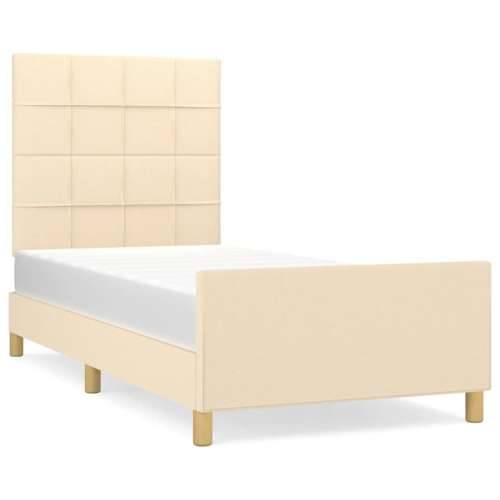 Okvir kreveta bez madraca Krem 80x200cm Tkanina - Krema 80 x 200 cm Blok s kvadratima Cijena