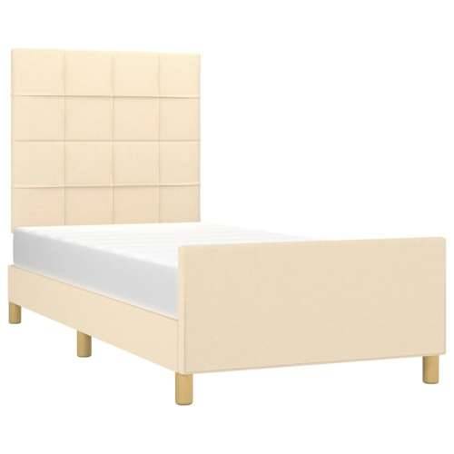 Okvir kreveta bez madraca Krem 80x200cm Tkanina - Krema 80 x 200 cm Blok s kvadratima Cijena