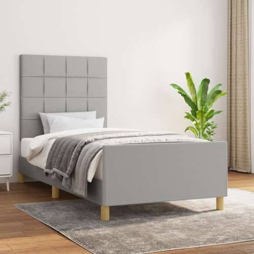 Okvir za krevet bez madraca svjetlosivi 90x190 cm od tkanine - Svjetlosiva 90 x 190 cm Blok s kvadratima Cijena