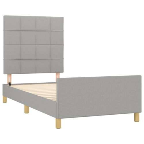 Okvir za krevet bez madraca svjetlosivi 90x190 cm od tkanine - Svjetlosiva 90 x 190 cm Blok s kvadratima Cijena