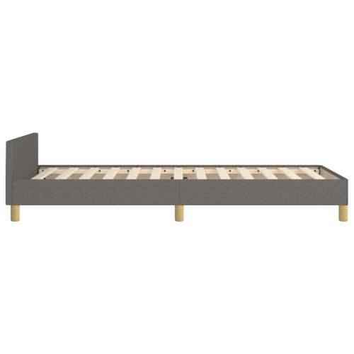 Okvir za krevet bez madraca tamnosivi 90x190 cm od tkanine - Tamno siva 90 x 190 cm Blok s kvadratima Cijena
