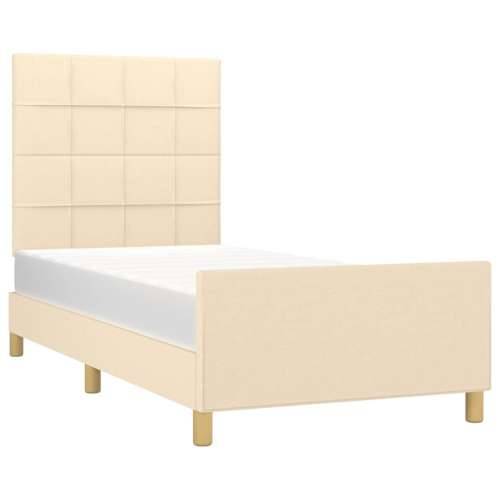Okvir za krevet bez madraca krem 90x190cm od tkanine - Krema 90 x 190 cm Blok s kvadratima Cijena