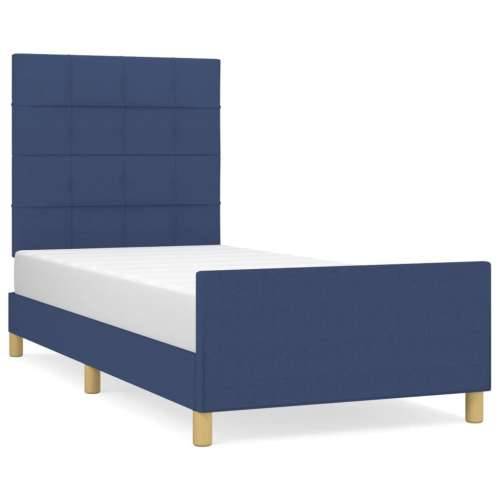 Okvir za krevet bez madraca plava 90x190cm od tkanine - Plava 90 x 190 cm Blok s kvadratima Cijena