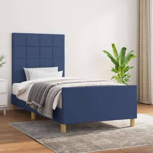 Okvir za krevet bez madraca plava 90x200cm od tkanine - Plava 90 x 200 cm Blok s kvadratima Cijena