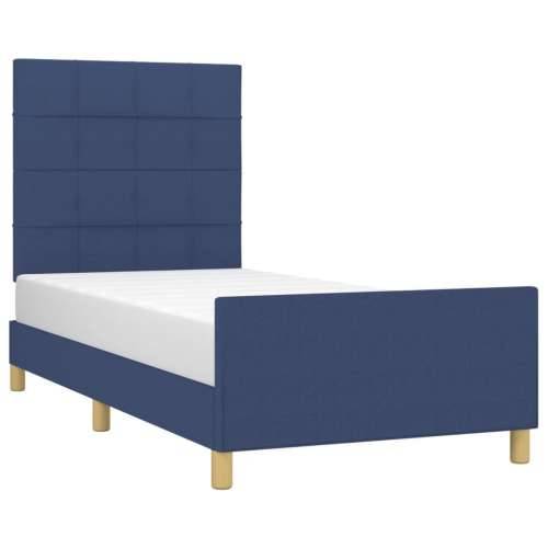 Okvir za krevet bez madraca plava 90x200cm od tkanine - Plava 90 x 200 cm Blok s kvadratima Cijena