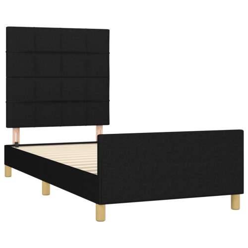 Okvir za krevet bez madraca crni 100x200 cm od tkanine - Crna 100 x 200 cm Blok s kvadratima Cijena