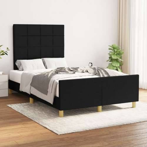 Okvir kreveta bez madraca crni 120 x 200 cm od tkanine - Crna 120 x 200 cm Blok s kvadratima Cijena