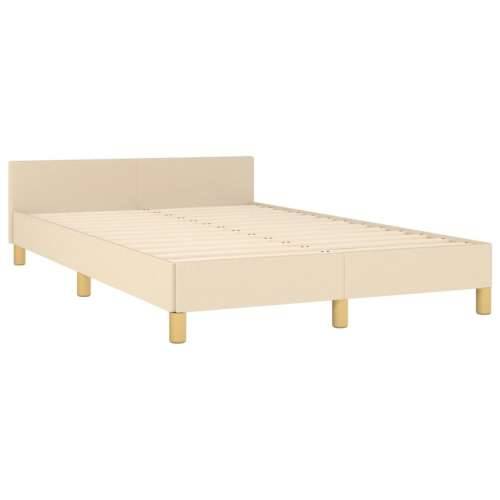 Okvir kreveta bez madraca krem 120 x 200 cm od tkanine - Krema 120 x 200 cm Blok s kvadratima Cijena