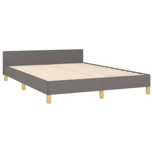 Okvir za krevet bez madraca tamnosivi 140 x 190 cm od tkanine - Tamno siva 140 x 190 cm Blok s kvadratima Cijena