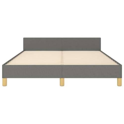 Okvir za krevet bez madraca tamnosivi 140 x 190 cm od tkanine - Tamno siva 140 x 190 cm Blok s kvadratima Cijena