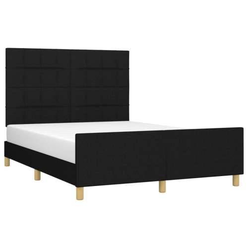 Okvir za krevet bez madraca crni 140 x 190 cm od tkanine - Crna 140 x 190 cm Blok s kvadratima Cijena