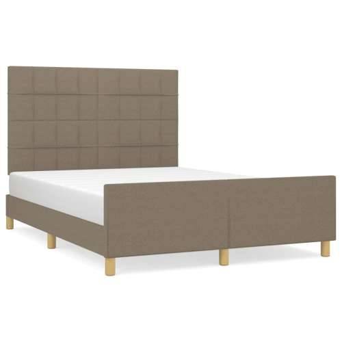 Okvir za krevet bez madraca smeđesivi 140 x 190 cm od tkanine - Sivo-smeđa 140 x 190 cm Blok s kvadratima Cijena