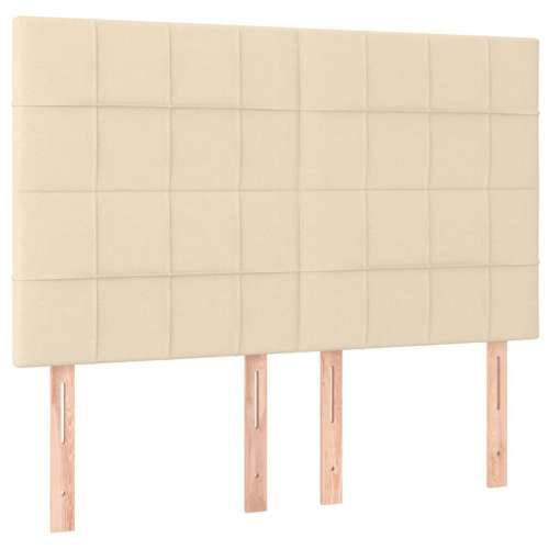 Okvir za krevet bez madraca krem 140 x 190 cm od tkanine - Krema 140 x 190 cm Blok s kvadratima Cijena