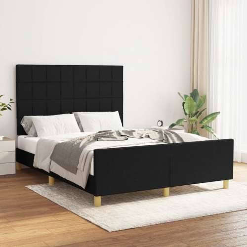 Okvir za krevet bez madraca crni 140x200 cm od tkanine - Crna 140 x 200 cm Blok s kvadratima Cijena