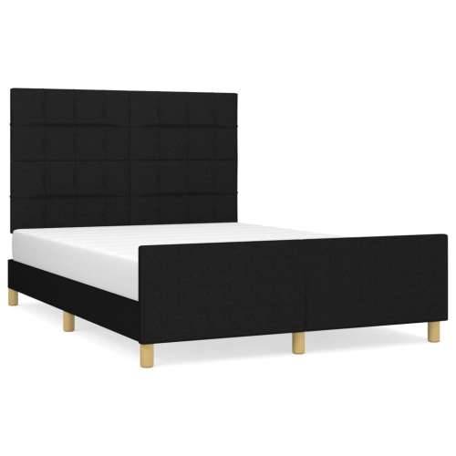 Okvir za krevet bez madraca crni 140x200 cm od tkanine - Crna 140 x 200 cm Blok s kvadratima Cijena
