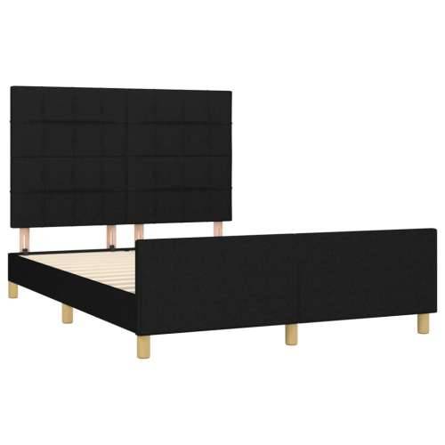 Okvir za krevet bez madraca crni 140x200 cm od tkanine - Crna 140 x 200 cm Blok s kvadratima Cijena