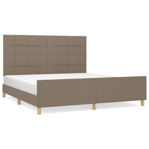 Okvir za krevet bez madraca smeđesivi 160x200 cm od tkanine - Sivo-smeđa 160 x 200 cm Blok s kvadratima Cijena