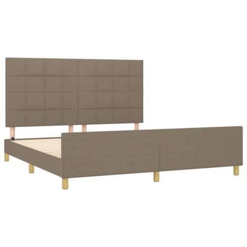 Okvir za krevet bez madraca smeđesivi 180x200 cm od tkanine - Sivo-smeđa 180 x 200 cm Blok s kvadratima Cijena