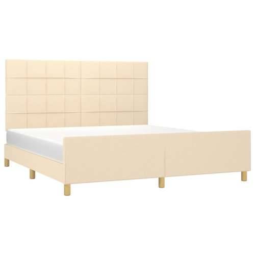 Okvir za krevet bez madraca krem 180 x 200 cm od tkanine - Krema 180 x 200 cm Blok s kvadratima Cijena