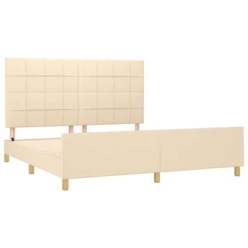 Okvir za krevet bez madraca krem 180 x 200 cm od tkanine - Krema 180 x 200 cm Blok s kvadratima Cijena