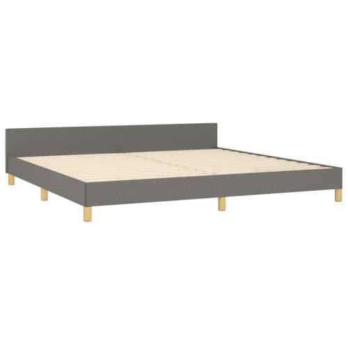 Okvir za krevet bez madraca tamnosivi 200x200 cm od tkanine - Tamno siva 200 x 200 cm Blok s kvadratima Cijena