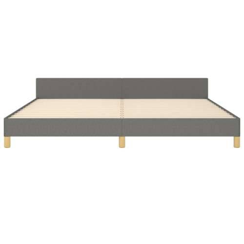 Okvir za krevet bez madraca tamnosivi 200x200 cm od tkanine - Tamno siva 200 x 200 cm Blok s kvadratima Cijena
