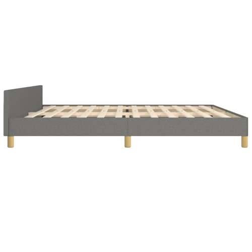 Okvir za krevet bez madraca tamnosivi 200x200 cm od tkanine - Tamno siva 200 x 200 cm Blok s kvadratima Cijena