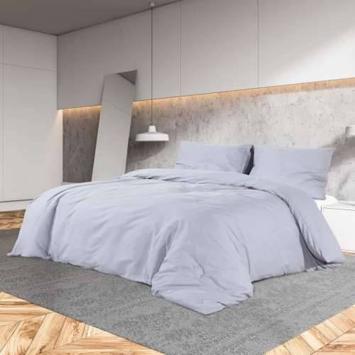 Set posteljine za poplun sivi 135 x 200 cm pamučni - Siva 135 x 200 cm + 80 x 80 cm 2 1 Cijena