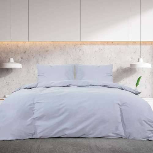 Set posteljine za poplun sivi 135 x 200 cm pamučni - Siva 135 x 200 cm + 80 x 80 cm 2 1 Cijena