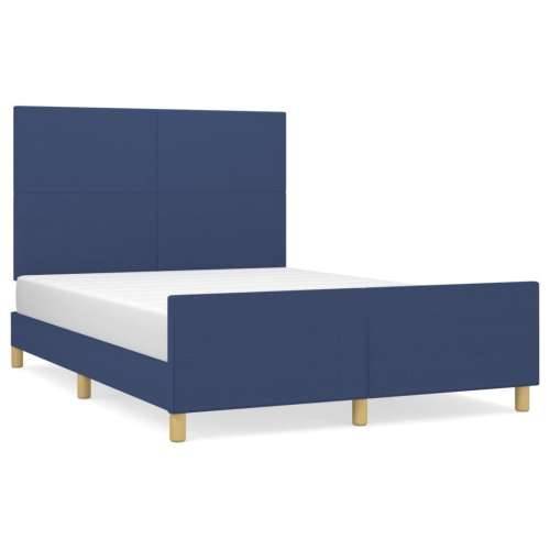 Okvir za krevet bez madraca plavi 140 x 190 cm od tkanine - Plava 140 x 190 cm Gladak dizajn Cijena