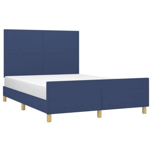 Okvir za krevet bez madraca plavi 140 x 190 cm od tkanine - Plava 140 x 190 cm Gladak dizajn Cijena
