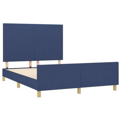 Okvir za krevet bez madraca plavi 140 x 190 cm od tkanine - Plava 140 x 190 cm Gladak dizajn Cijena