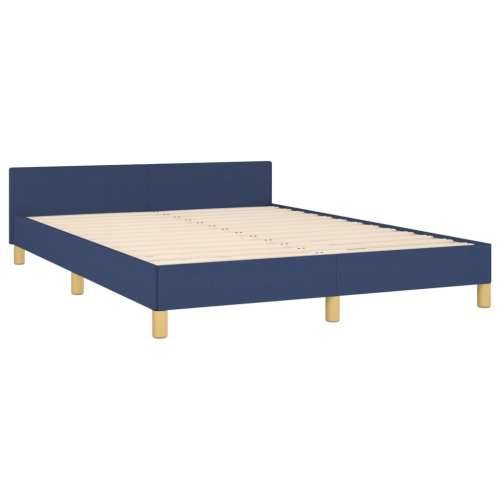 Okvir za krevet bez madraca plavi 140 x 190 cm od tkanine - Plava 140 x 190 cm Gladak dizajn Cijena