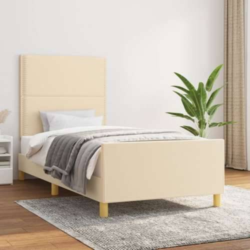 Okvir za krevet bez madraca krem 90x190cm od tkanine - Krema 90 x 190 cm Obično s čavlima Cijena